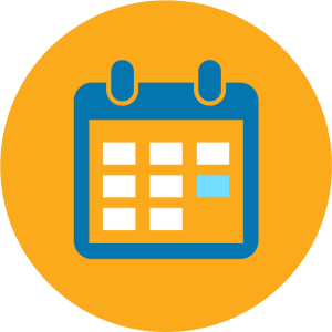 calendar icon orange blue